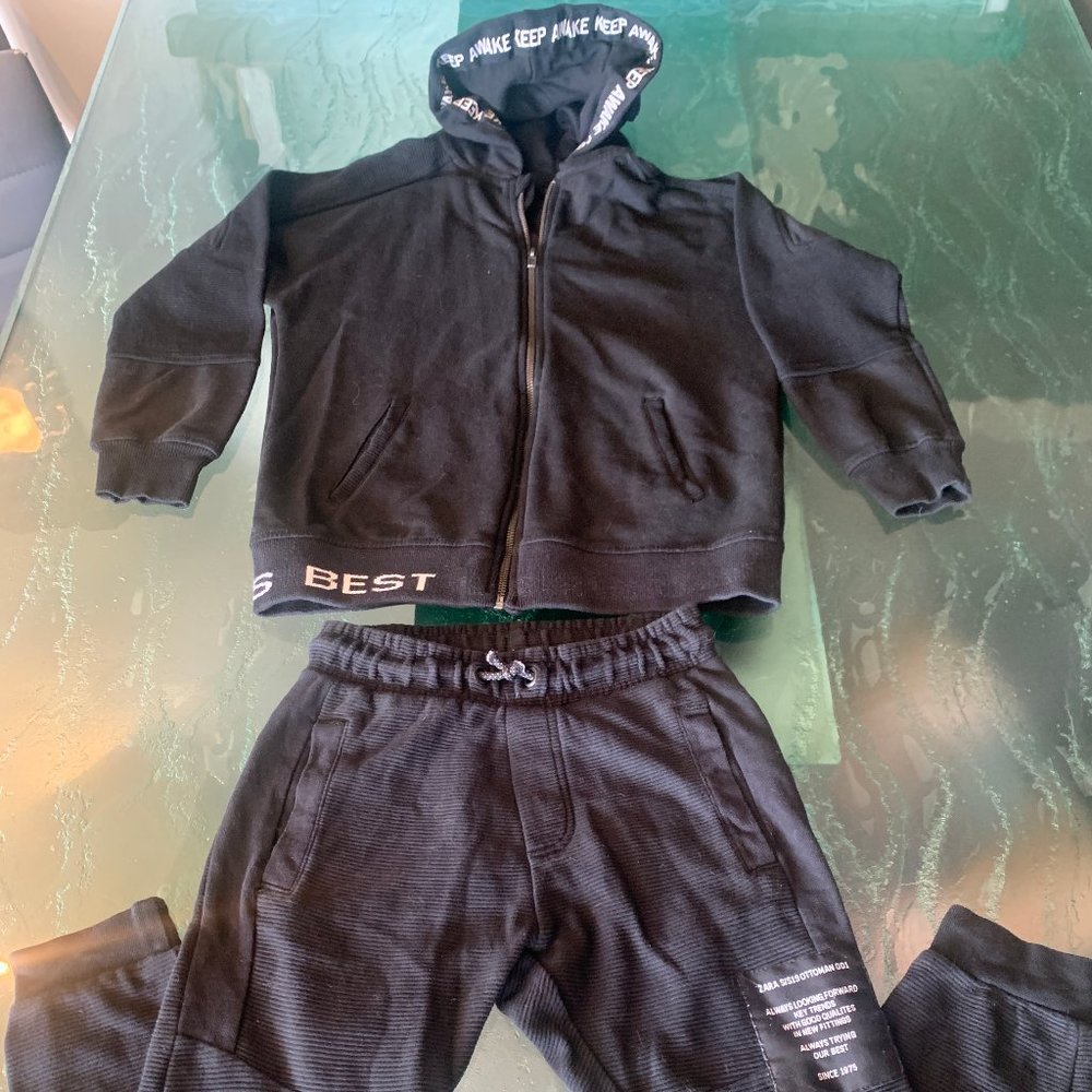 Zara Unisex Plush Pants and Zippered Sweatshirt